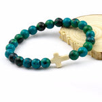 Pulseira cruz cristã pedra natural valor por defeito título