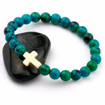 Pulseira cruz cristã pedra natural valor por defeito título