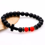 Pulseira cruz de jaspe