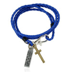 Pulseira cruz discreta azul