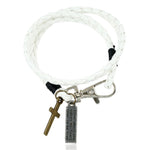 Pulseira cruz discreta branco