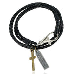 Pulseira cruz discreta preto