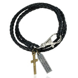 Pulseira cruz discreta preto