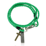 Pulseira cruz discreta verde