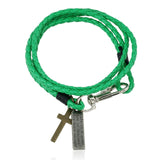 Pulseira cruz discreta verde