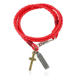 Pulseira cruz discreta vermelho