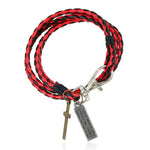 Pulseira cruz discreta vermelho/preto