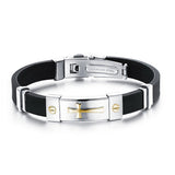 Pulseira cruz elegante ouro