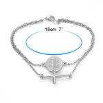 Pulseira cruz medalha
