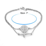 Pulseira cruz medalha