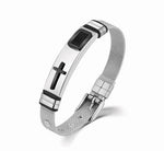 Pulseira cruz moderna prata