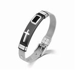 Pulseira cruz moderna preto