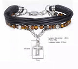 Pulseira cruz ónix pérolas