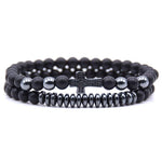 Pulseira cruz ónix preto