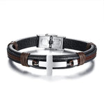 Pulseira cruz vintage em couro valor por defeito título