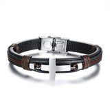 Pulseira cruz vintage em couro valor por defeito título