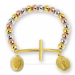 Pulseira cruz virgem maria ouro