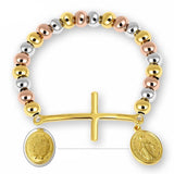 Pulseira cruz virgem maria ouro