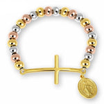 Pulseira cruz virgem maria ouro