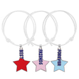 Pulseira da amizade para 3 amigas branco