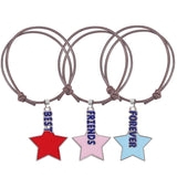 Pulseira da amizade para 3 amigas castanho