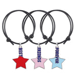 Pulseira da amizade para 3 amigas preto