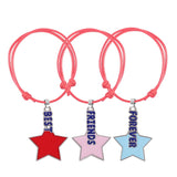 Pulseira da amizade para 3 amigas vermelho