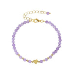 Pulseira de ametista coração dourado valor por defeito título