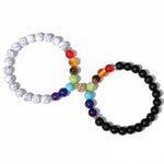 Pulseira de casal 7 chakras 17 cm