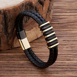 Pulseira de couro artesanal
