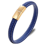 Pulseira de couro azul