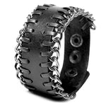 Pulseira de couro biker tamanho único