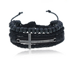 Pulseira de couro com cruz valor por defeito título