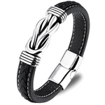 Pulseira de couro com metal