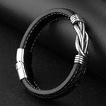 Pulseira de couro com metal