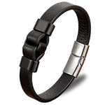 Pulseira de couro com nó