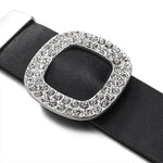 Pulseira de couro com strass tamanho único