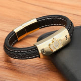 Pulseira de couro dourada