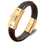 Pulseira de couro dourada