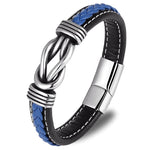 Pulseira de couro e aço