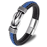 Pulseira de couro e aço