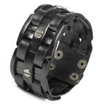 Pulseira de couro estilo biker valor por defeito título