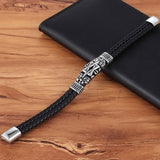 Pulseira de couro estrela de davi