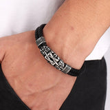 Pulseira de couro estrela de davi