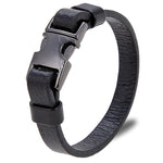 Pulseira de couro fivela preta