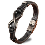 Pulseira de couro infinito