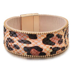 Pulseira de couro leopardo 17-19 cm