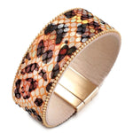 Pulseira de couro leopardo 17-19 cm