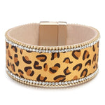 Pulseira de couro luxuosa tamanho único