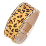 Pulseira de couro luxuosa tamanho único